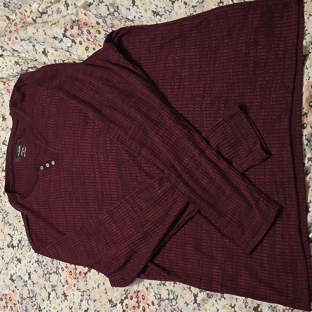 Alphani Stretch Long Sleeve Ribbed Henley